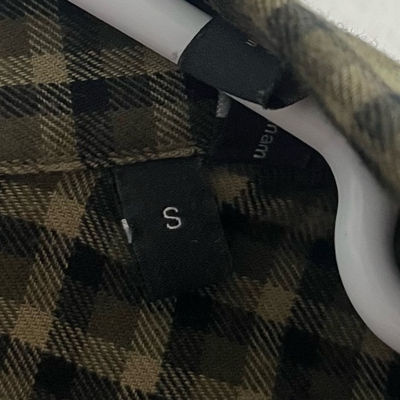 Theory • Irving Windham Twill Men's Green Plaid Button Down Shirt - Picture 5 of 8